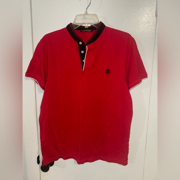 ROBERTO CAVALLI Men's Red Polo Shirt Embroidered Logo Size XL - Picture 2 of 6